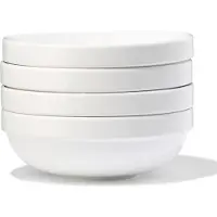 HEMA Kom Ø15cm Alledag Porselein Wit - 4 Stuks (wit)