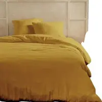 TODAY Bedset - TODAY - 123668 - 2 personen - 240x220cm - Effen katoenen gaas - Oker