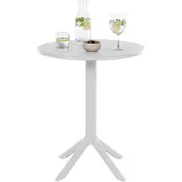 CLP Lacota Tuintafel - Rond 60 cm - Weerbestendig - UV-bestendig - Voor balkon - wit