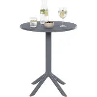 CLP Lacota Tuintafel - Rond 60 cm - Weerbestendig - UV-bestendig - Voor balkon - antraciet