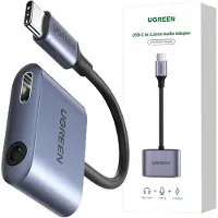 UGREEN CM231 - Audio Adapter - USB-C naar USB-C + Mini Jack 3.5mm - Grijs