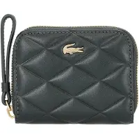 Lacoste Leren portemonnee Zip Coin Wallet Sinople donkergroen