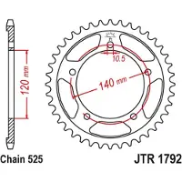 JT Sprockets 525 Jtr1792.41zbk Steel Achtertandwiel