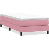vidaXL Boxspring zonder matras fluweel roze 100x210 cm