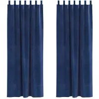 vidaXL Vouwgordijnen met Top Tape 2 stuks Donkerblauwe Fluweel