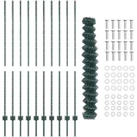 vidaXL gaashek met palen 10 x 1,6 m PVC-Coated Staal Groen Mesh