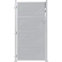 vidaXL Tuinpoort 85 x 174 cm Roestvrij staal zilver Vergrendelbaar