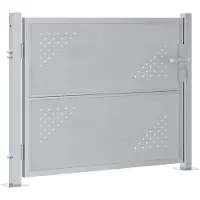 vidaXL Tuinpoort met slot Zilver 85 x 70 cm Roestvrij staal