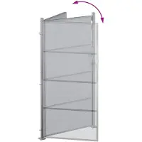 vidaXL Tuinpoort 85 x 174 cm Roestvrij staal zilver Vergrendelbaar
