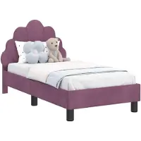 vidaXL Kinderbedframe met hoofdeinde, paars, 70 x 140 cm, fluweel