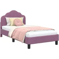 vidaXL Kinderen bedframe met hoofdboard Paars 80 x 160 cm Fluweel