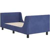 vidaXL Kinderen bedframe met hoofdboard Politieblauw 80 x 160 cm