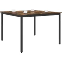 vidaXL Eettafels 110 x 110 x 75 cm Bewerkt hout Gerookt eiken