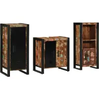 vidaXL Badkamermeubel Set 3 st Veelkleurig en Zwart