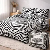 Beau Maison Valking Bedrukt Dekbed - Dekbed Zonder Overtrek - Zebra - 240 x 220 cm - Hoesloos - 2 in 1 dekbed - Wasbaar