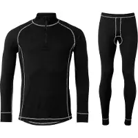 Top Swede : 9835 Set Base Layer, Maat XS Zwart