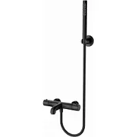 Aloni badarmatuur met thermostaat en handdouche, mat zwart