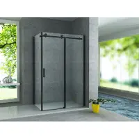 Aloni Pure Douchecabine 120x80x195cm Met Schuifdeur - Mat Zwart - Veiligheidsglas - Douche, Douchecabines - 5404024115699