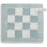 Knit Factory Pannenlap Block - Ecru/Stone Green - 23x23 cm