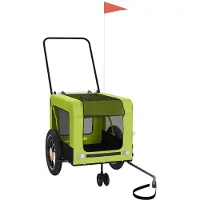 vidaXL Hondenfietstrailer oxford stof en ijzer groen en zwart