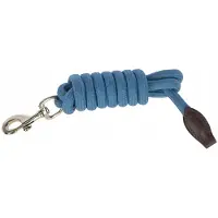 Covalliero Cordano Deluxe Gevlochten Longe Lijn met Leren Lus - Smoked Blue