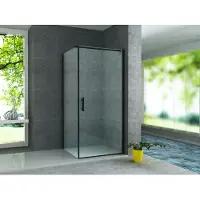 Aloni Basic Douchecabine 90x90x190cm Met Draaideur - Mat Zwart - Veiligheidsglas - Douche, Douchecabines - 5404024118126