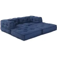 vidaXL Modulebankeenheid 2 st Stof Indigo 140 x 70 x 56 cm