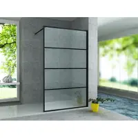 Aloni Pure Inloopdouche 80cm Met Antikalk & Zwart Raster Profiel - Veiligheidsglas - Douche - 5404024115613