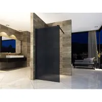 Aloni Pure Inloopdouche Rookglas 100cm Met Antikalk & Zwart Profiel - Veiligheidsglas - Douche - 5404024102859