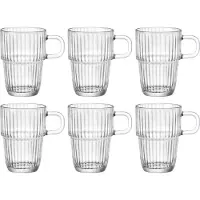 Bormioli Rocco Latte Macchiato Glazen - Irish Coffee Glazen - Koffiekopjes met oor - Stapelbaar - Barshine 315 ml - 6 Stuks