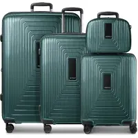 Redolz Essentials 14 4-wiel kofferset + beautycase 4 stuks met stretchvouw groente