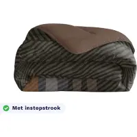 Zelesta Royalbed Brown Stripes 200x200 - Dekbed zonder overtrek - met Instopstrook - Wasbaar dekbed met Vaste Overtrek - All year zomerdekbed & winterdekbed