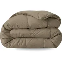 Zelesta Comfort Uni Natural Taupe 200x200 - Dekbed zonder overtrek - Wasbaar dekbed - Hoesloos dekbed - 2 in 1 Dekbed met vaste overtrek