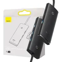 Baseus - Lite - Series HUB 4-poorts - (USB-A - naar - 4xUSB-A - 3.0) - 2m - zwart - (WKQX030201)