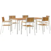 vidaXL Buiten Eettafel Set 7 st 180 x 90 x 75 cm