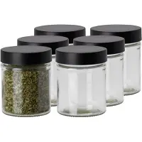 Excellent houseware Kruidenpotjes - 6x stuks - 300 ml - glas - met rvs deksel - luchtdicht