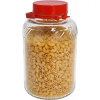 Gerimport Voedsel opslag container - glas - 10 liter - afsluitdop en hengsel - transparant/rood
