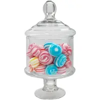 Gerimport snoeppot/voorraadpot Lisa - glas - D12,5 x H23 cm - transparant - decoratie