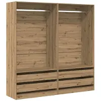 vidaXL Kledingkast 100x50x200 cm bewerkt hout artisanaal eikenkleurig