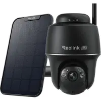 Reolink 4K 8MP WiFi-bewakingscamera voor buiten, met 5/2,4 GHz, batterij/zonnepaneel, kleurnachtzicht, detectie van personen, voertuigen en dieren, pan- en kantelfunctie, zwart