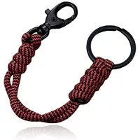 LGT JWLS Paracord Karabijnsluiting & Sleutelring - Red Black