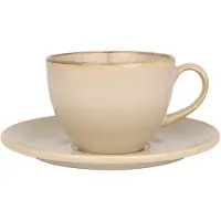 Bonna Thee kopjes & schotel sand hygge porselein set van 6