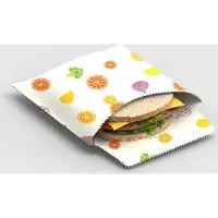 Bee's Wax - Bijenwas Snack en Boterhamzak Fruit &amp, Vegetable - Biologisch Katoen - Wit