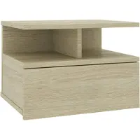 vidaXL Nachtkastje zwevend 40x31x27cm bewerkt hout sonoma eikenkleurig