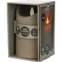 Anna's Collection 2x LED kaars/stompkaars taupe met dansvlam 12,5 cm - LED kaarsen