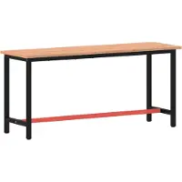 vidaXL Werkbank 180x55x81,5 cm massief beukenhout en metaal