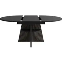 MODFU Eettafel - Uitschuifbaar Met Open Opbergvak - Zwart - MDF - 110-150 X 110 X 76 Cm
