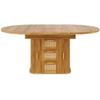 OKWISH Uitschuifbare Eettafel – Met Opberglades – Voor Eetkamer En Keuken – MDF Eikenlook – 118-158 x 118 x 77,1 cm