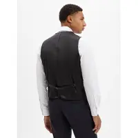 BOSS Regular fit gilet van scheerwolmix