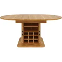 OKWISH Uitschuifbare Eettafel - Verborgen Opbergruimte - Uitneembare Planken - Donkerbruin MDF - 118-158x118x76 cm
